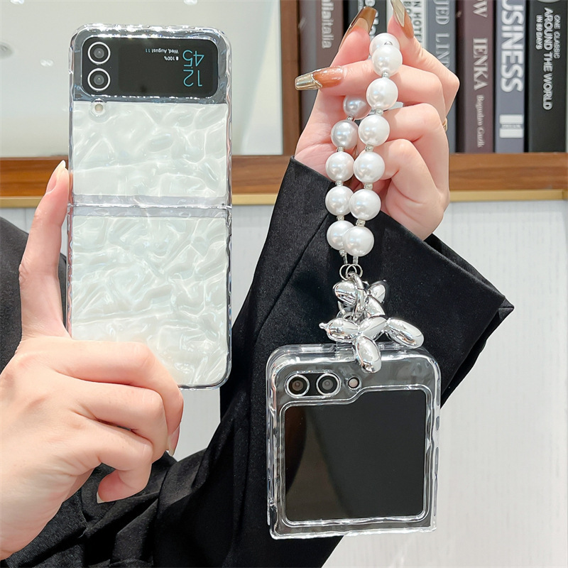 For Galaxy Zflip6 Phone Case Samsung Zflip3/4/5 Generation Creative Transparent Pleated Case For Galaxy Zflip6 Phone Case Samsung Zflip3/4/5 Generation Creative Transparent Pleated Case