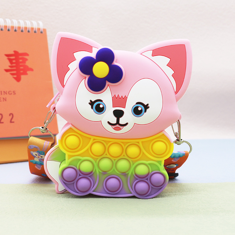 Ratón asesino pionero moneda monedero bolso de los niños de dibujos animados lindo presionando bolsa de silicona unicornio hombro crossbody gato bolsa