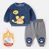 Children's warm sweatshirt, trousers for early age for boys, set girl's to go out, 0-3 years