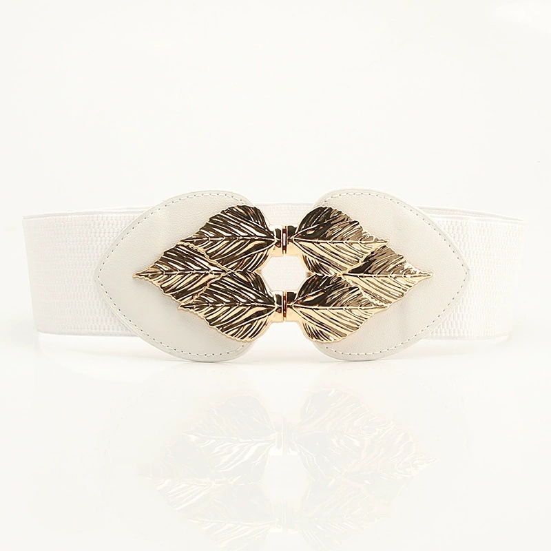 Hoja de oro vestido elástico cinturón de dama europea y americana cinturón elástico falda decoración de cintura cinturón de moda