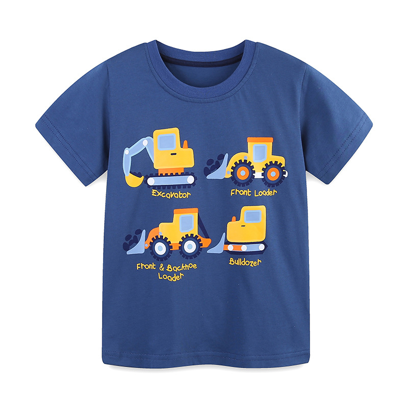 Nuevos productos de verano para niños camisetas de mangas cortas europeas y americanas para niños camisetas de moda de automóviles impresos para niños una camisa de cabello image 7