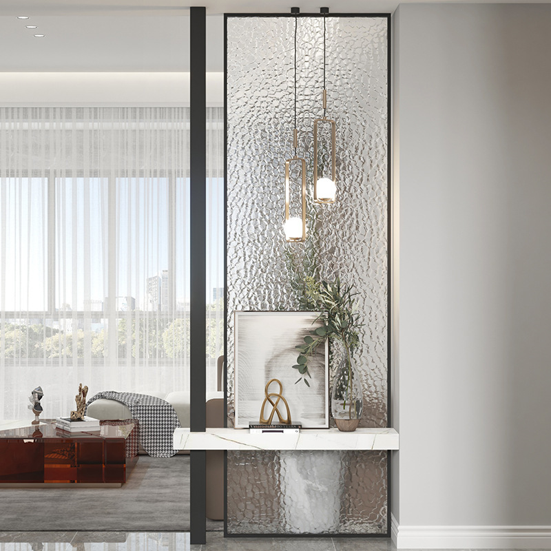 Changhong Water Pattern Glass Screen Partition Simple Modern Living Room Blocking Entry Door Entrance Washbasin Partition Wall Changhong Water Pattern Glass Screen Partition Simple Modern Living Room Blocking Entry Door Entrance Washbasin Partition Wall