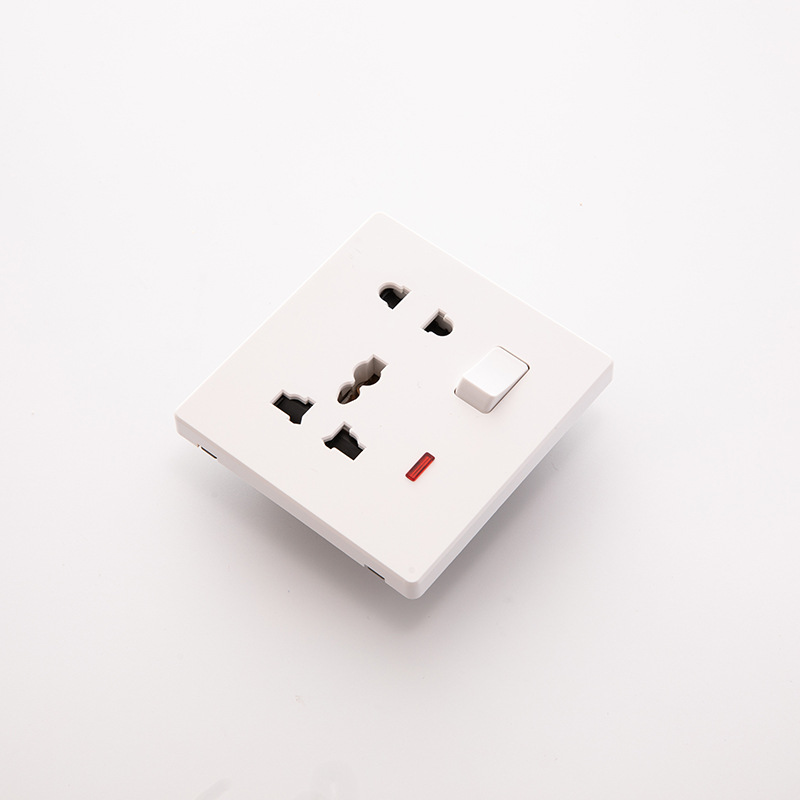 厂家直销跨境墙壁开关出口中东插座一开双大板开关灰色翘板开关