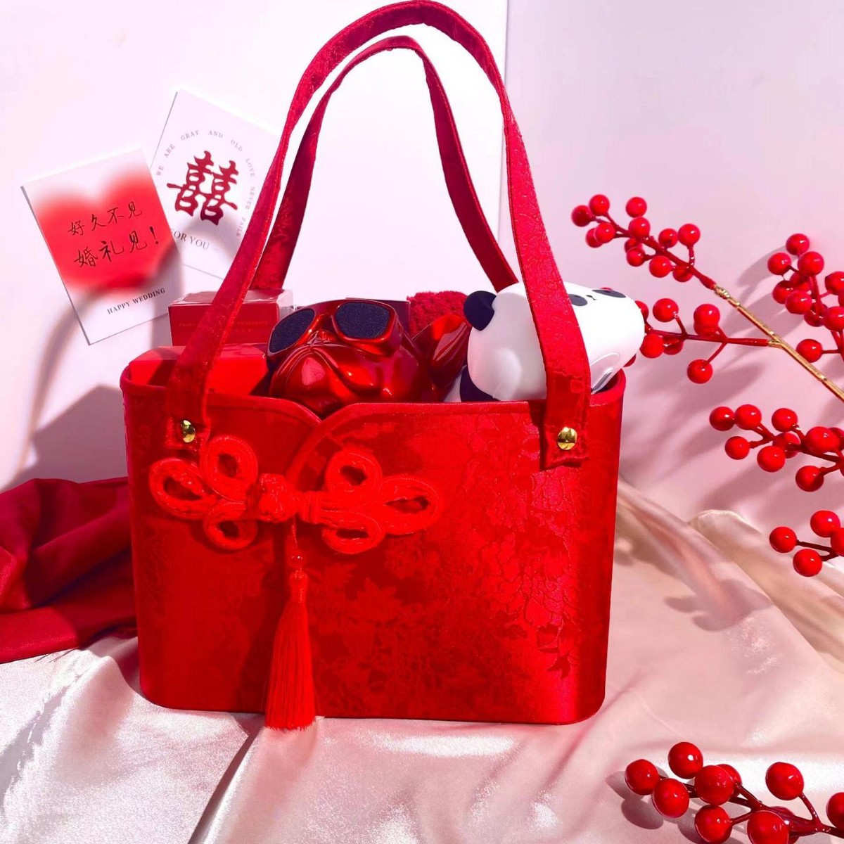 Nueva caja de regalo de estilo chino, dama de honor, grupo de hermanas de boda, caja de regalo vacía, canasta de flores, canasta de flores, caja de regalo de viento