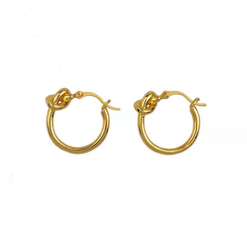 Melody Vintage Minimalist Circular Knot Earrings For Women_voghion.com