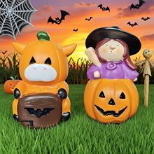 跨境新品万圣节创意巫师南瓜蝙蝠南瓜牛节日派对场景氛围装饰摆件