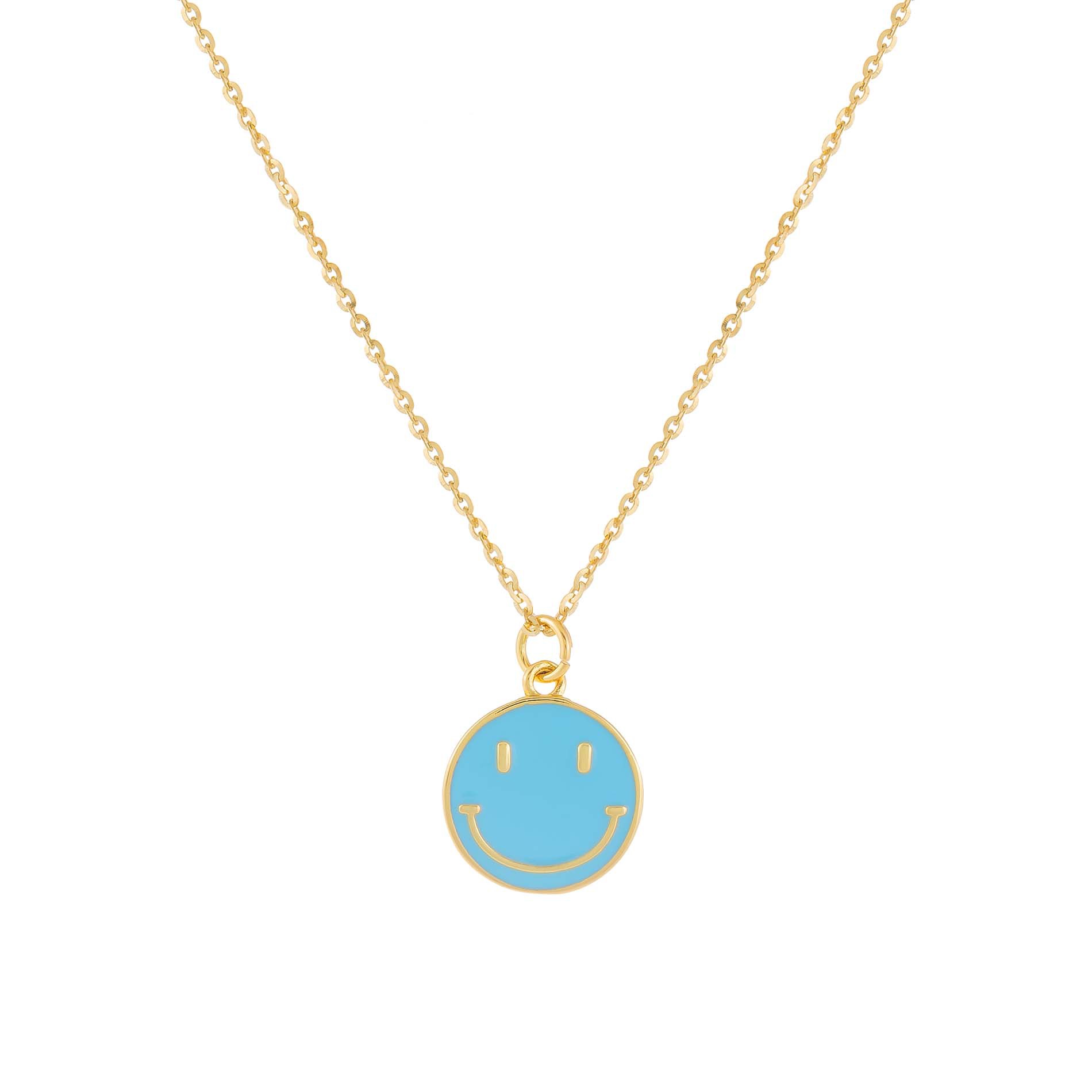 Summer New Smiley Face Copper Necklace 18K Color Preserving Jewelry Dripping Oil Smiling Face Clavic