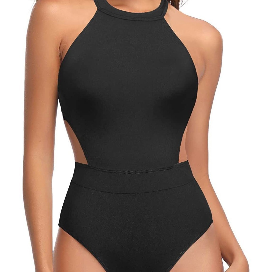 2026 New Model Aliexpress European and American Solid Color One-Piece Swimsuit for Women, Backless Sexy Bikini, Hot Spring Swimwear Wholesale