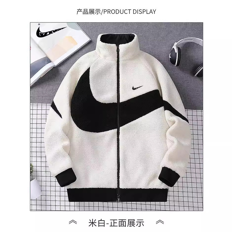 Cross-border Men's 2024 Winter Double-sided Wear Lamb Fleece Cotton-padded Jacket Men's Fashion Brand Warm Couple's Cotton-padded Jacket Jacket Women's Coat