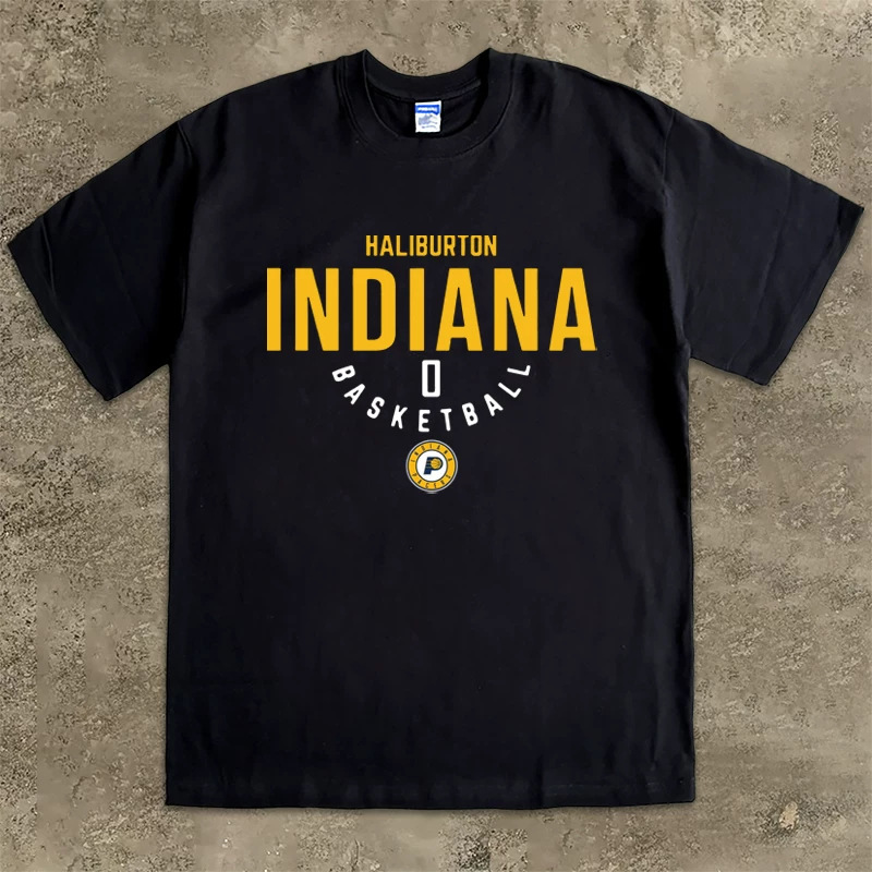 W Pacers Haliburton No. 0 Jersey Sports Training T-Shirt Trendy Brand Heavy-Duty Small Neckline 300g W Pacers Haliburton No. 0 Jersey Sports Training T-Shirt Trendy Brand Heavy-Duty Small Neckline 300g