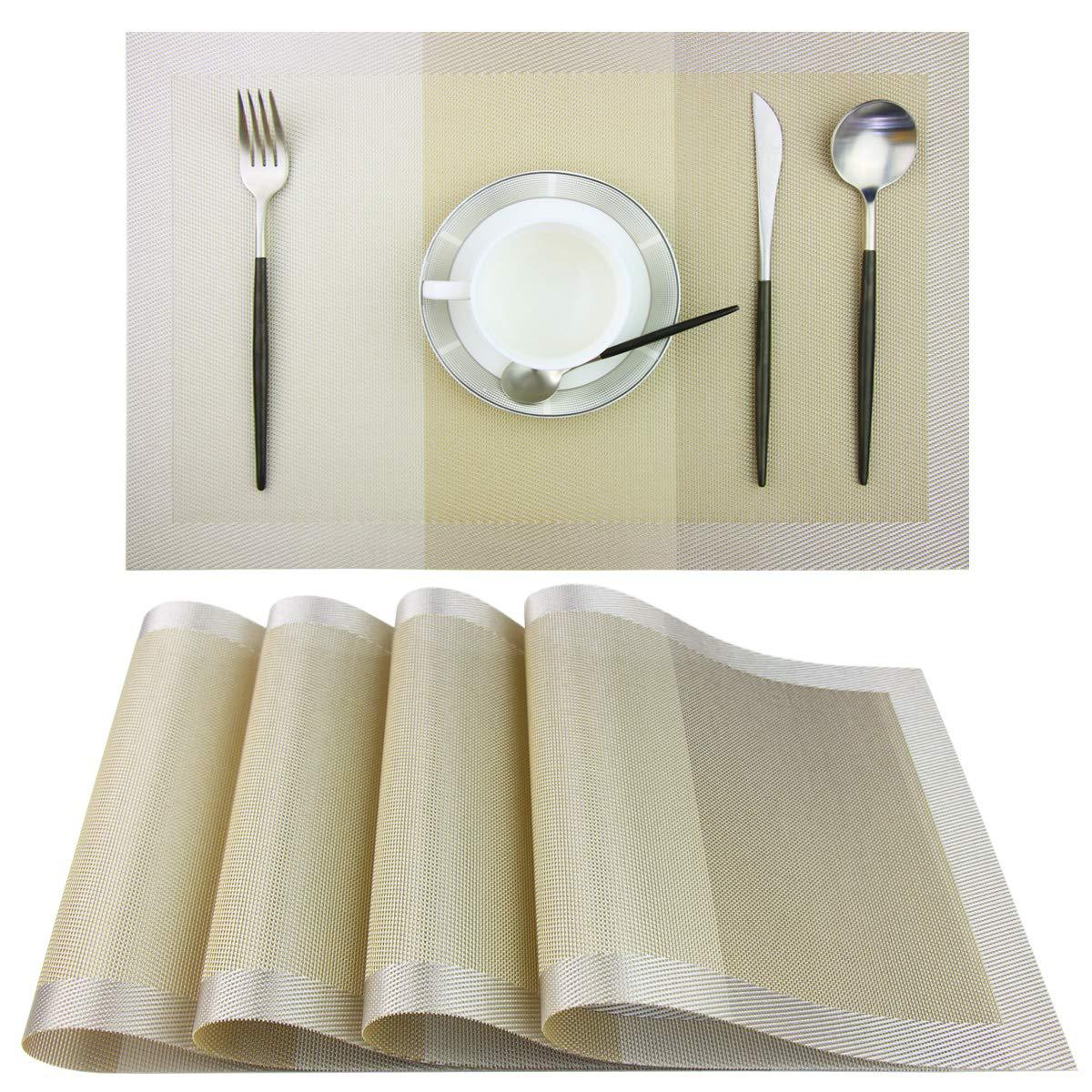 Contraste gradiente de color mantel de PVC mantel fácil limpieza estera de aislamiento mesa de comedor placa estera montaña imprimible LOGO impermeable antideslizante mat