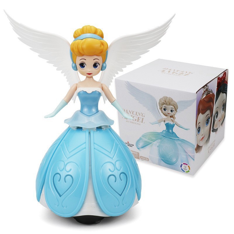 Muñeca Princesa Bailarina Giratoria de Plástico con Luz y Música para Niños