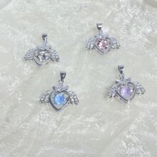 华子项链空托跳动心吊坠首饰饰品女diy配件精致链条配饰的高级感