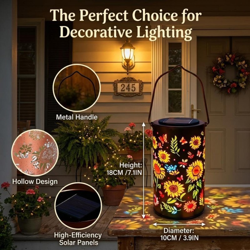 Solar Sunflower Decorative Projection Light For Outdoor Garden_voghion.com