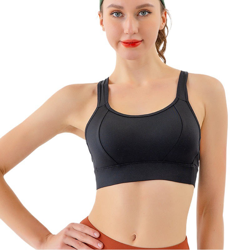 Ropa interior deportiva Copa fija de mujer de una sola pieza corriendo a prueba de golpes sujetador de fitness ropa exterior alta elástica Cruz yoga belleza espalda