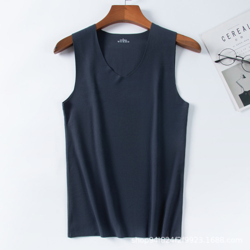 Traceless Warmth Men's Underwear Fleece Lined Base Shirt Double-Side Fuzzy Vest Men Factory Direct Sales One Piece Shipping