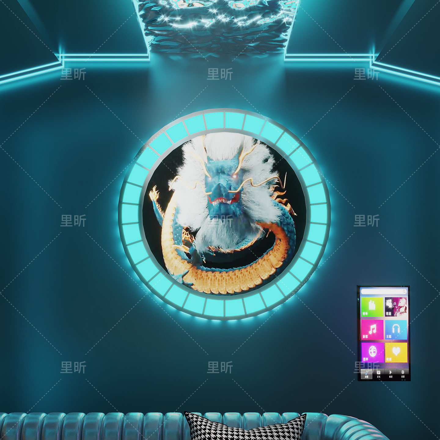 Módulo de modelado de abismo creativo personalizado KTV bar sala de deportes electrónicos café de red fondo pared atmósfera decoración de módulo de metal