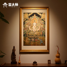 刺绣四臂观音唐茶室卡玄关装饰画客厅背景墙挂画沙发餐厅入户