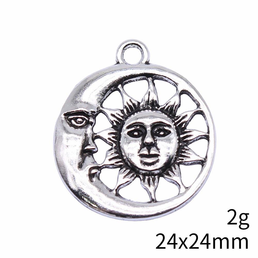 3g Weight Pendant Jewelry Making Type DIY Jewelry Accessories Classification 1 Piece Quantity Alloy Material Sun, Moon Pattern Plating Design Retro Style 1 Piece Alloy Sun Moon Pendant 3