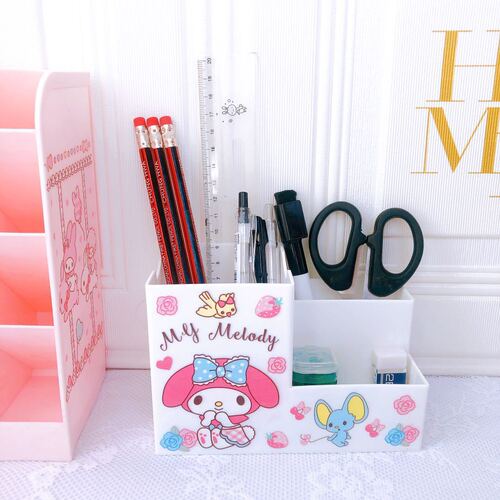 New Cartoon Demon Slayer Multi-Grid Desktop Pen Holder Skin Care Product Storage Box Student School Supplies Storage Pen Holder