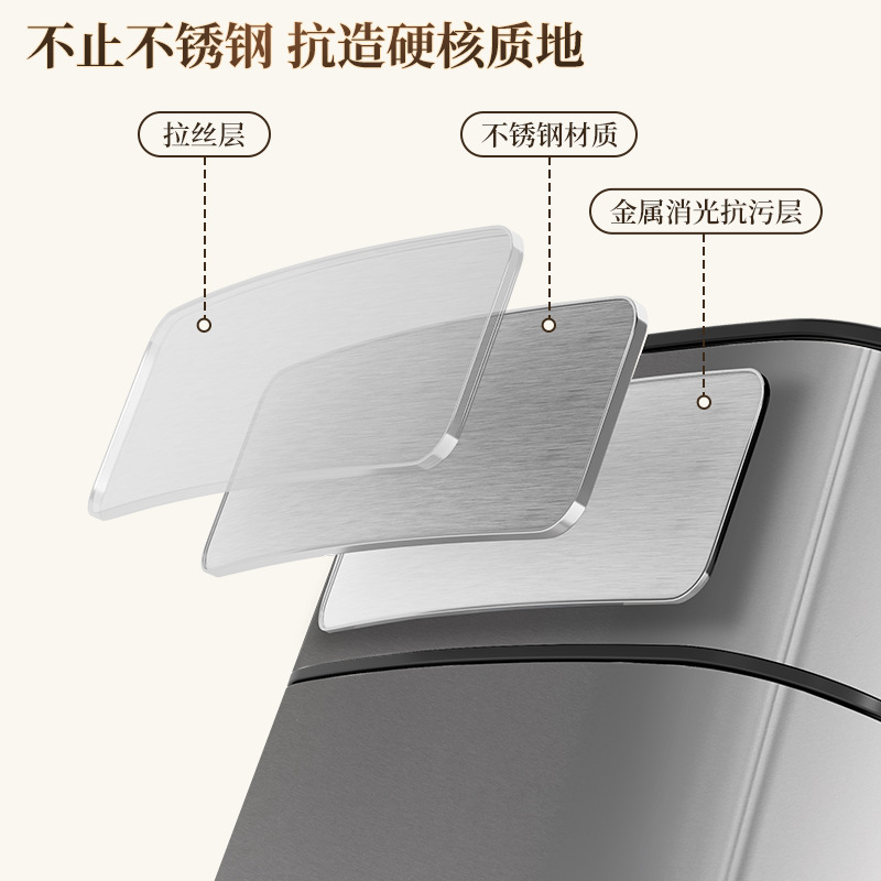 双艺垃圾桶不锈钢大号大容量智能垃圾桶家用带盖感应式厨房垃圾桶|undefined