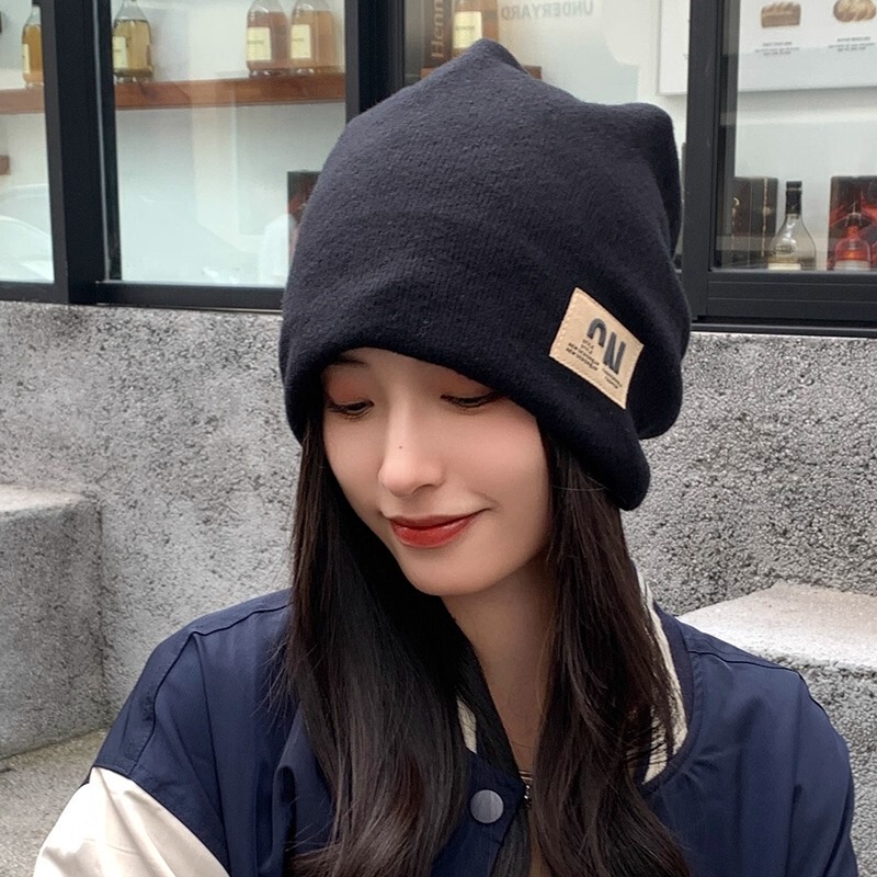 网红堆堆帽女秋冬季产后月子帽百搭显脸小针织毛线保暖包头冷帽子|undefined
