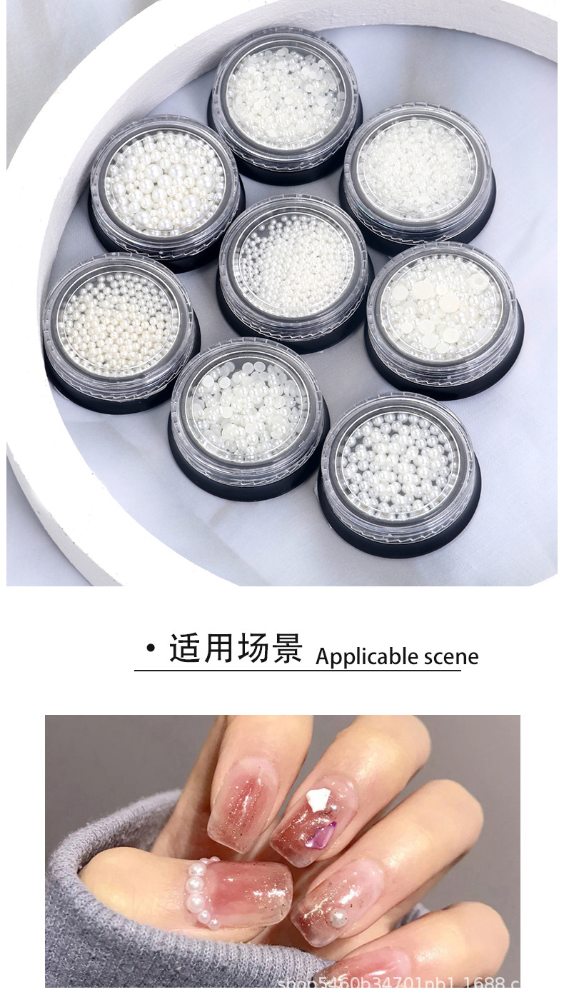 New Japanese-style nail art semi-round and full round imitation pearl box mixed packaging Japanese-style internet-famous nail bags and nail decorations detail image 5
