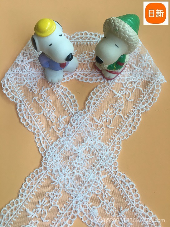 5.6CM宽 服装辅料DIY牛奶丝网布花边 水溶刺绣蕾丝花边 网纱花边