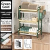 【Green Gold】Three-layer 52cm-deluxe model (with knife holder + chopstick drum + adhesive board holder)