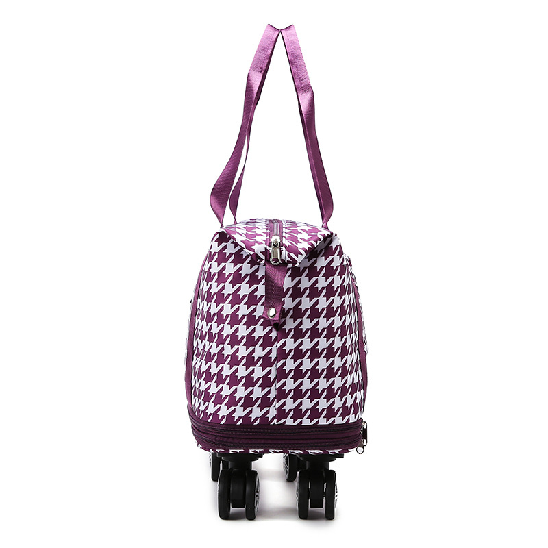 Nuevo bolso de viaje expandible de doble capa de separación en seco y húmedo de gran capacidad transfronterizo, bolso de equipaje con rueda universal portátil para mujer