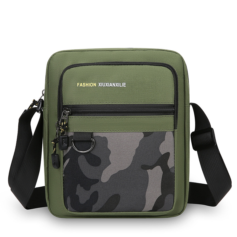 Cross-border nuevo bolso de hombre con cremallera de tres capas, bolso de hombre casual de gran capacidad de nylon, bolso de hombro de moda universal