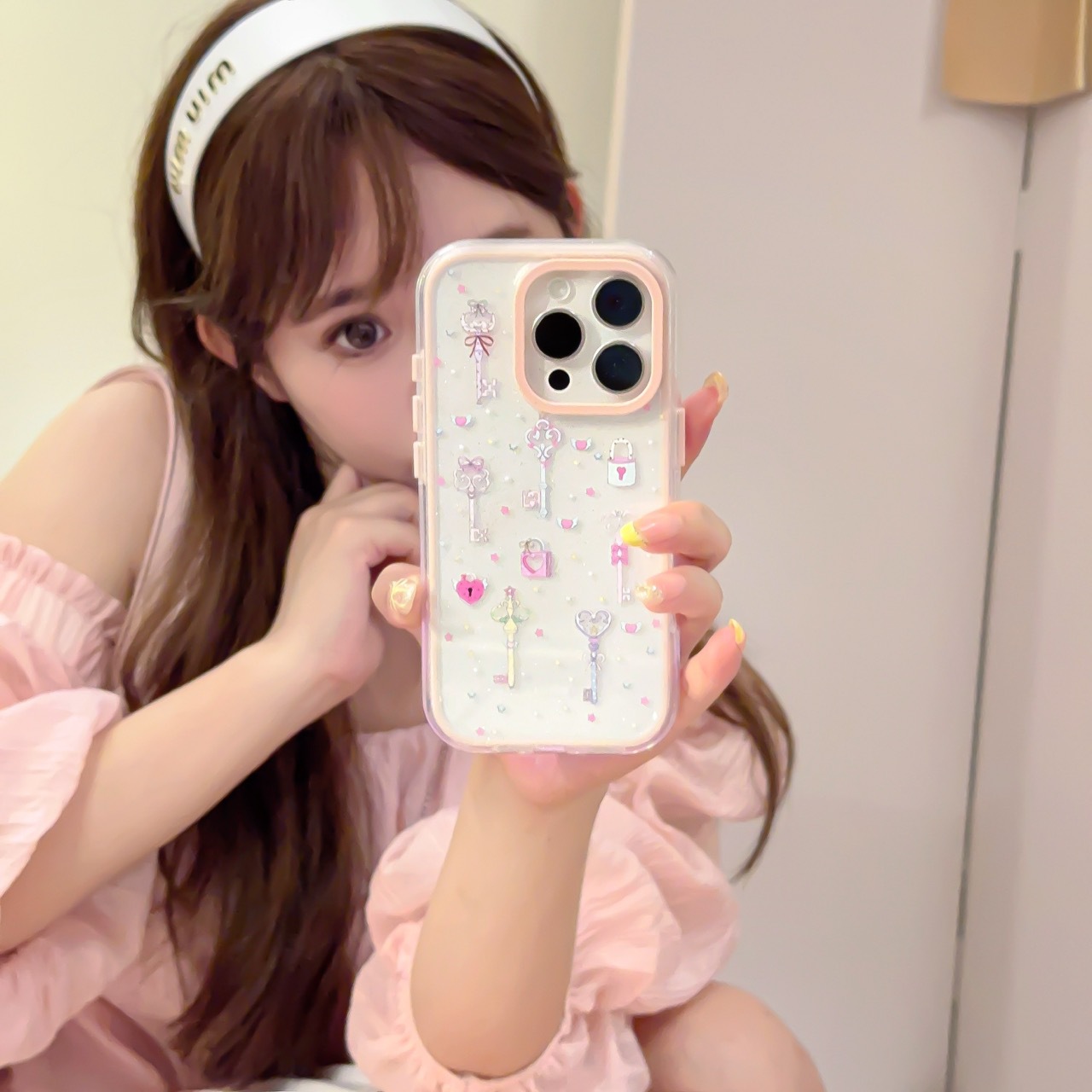 Chica color estrella hada palo para Apple 16ProMax funda para teléfono 15/14 dos en uno 15Pro mujer 13