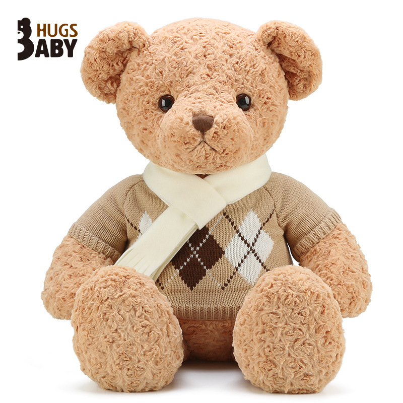 Abrazo bebé bufanda suéter oso de peluche muñeca nueva gran oso lindo juguete de peluche juguete de los niños al por mayor