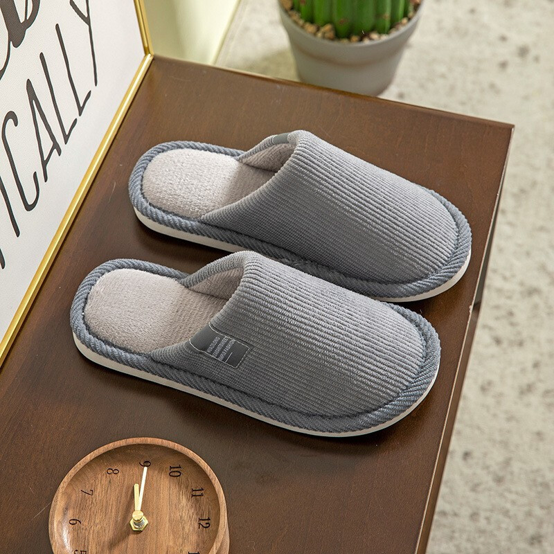 Cotton slippers 2026 new style men's fleece-lined couple's Korean version winter non-slip indoor warm women's cotton slippers