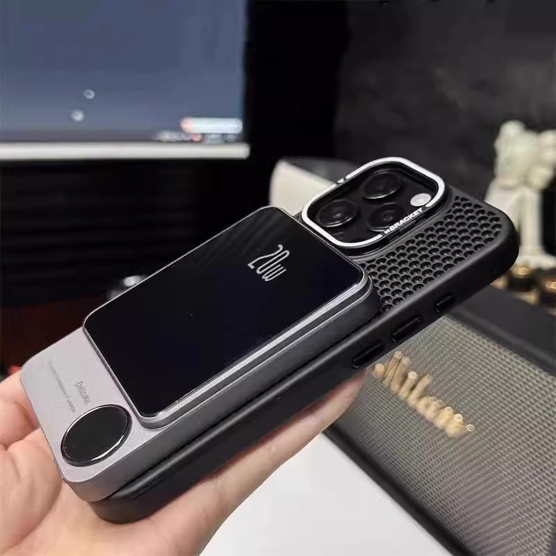 放熱磁気レンズホルダー携帯電話ケース Apple 16promax 携帯電話ケースハニカム iPhone 保護カバーに適しています|undefined