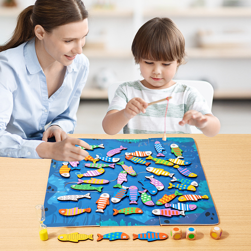 Juego de estanque de peces feliz transfronterizo, juguete de entrenamiento de pensamiento educativo para niños de estanque de peces, juguete de batalla competitivo interactivo entre padres e hijos