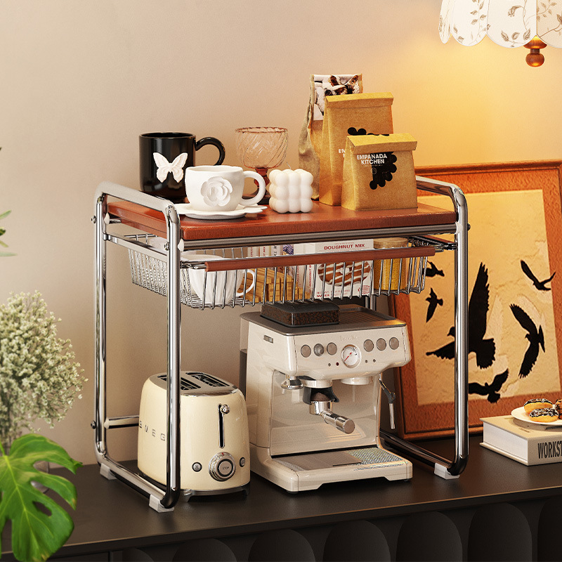 Second-Hand Desktop Coffee Machine Storage Rack Display Table Elevated Sideboard Water Bar Drawer Capsule Storage Box Wholesale