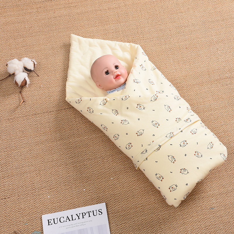 D9GH新生婴儿棉花包被 初生宝宝手工抱被 被子抱毯春秋冬两用
