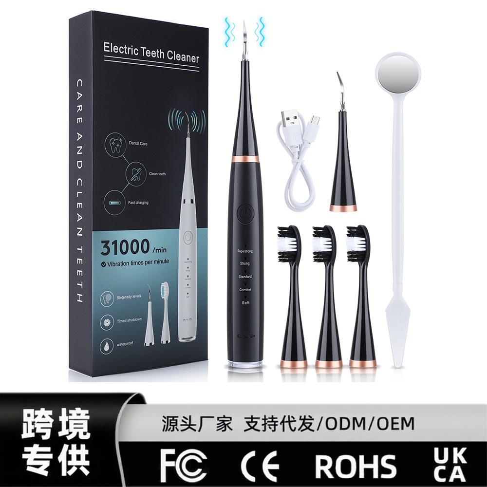 Cross-Border Electric Tooth Cleaner Set Six-In-One Electric Toothbrush Dental Calculus Remover Oral Care Tooth Beauty Instrument