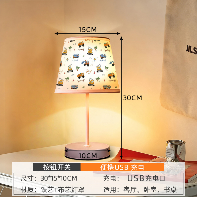 Lámparas de mesa de tela de automóviles de dibujos animados transfronterizos, luces de habitación decorativas, luces de cabecera para niños image 9