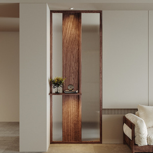 New Chinese-Style Solid Wood Entrance Door with Changhong Glass Partition, Foyer Screen, Tea Room Grille, Living Room Entrance Blocking Partition