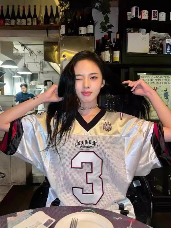 South Korea Street Contrast Color Stitching Mesh Loose Short-sleeved T-shirt Men's and Women's Summer New Breathable Sports