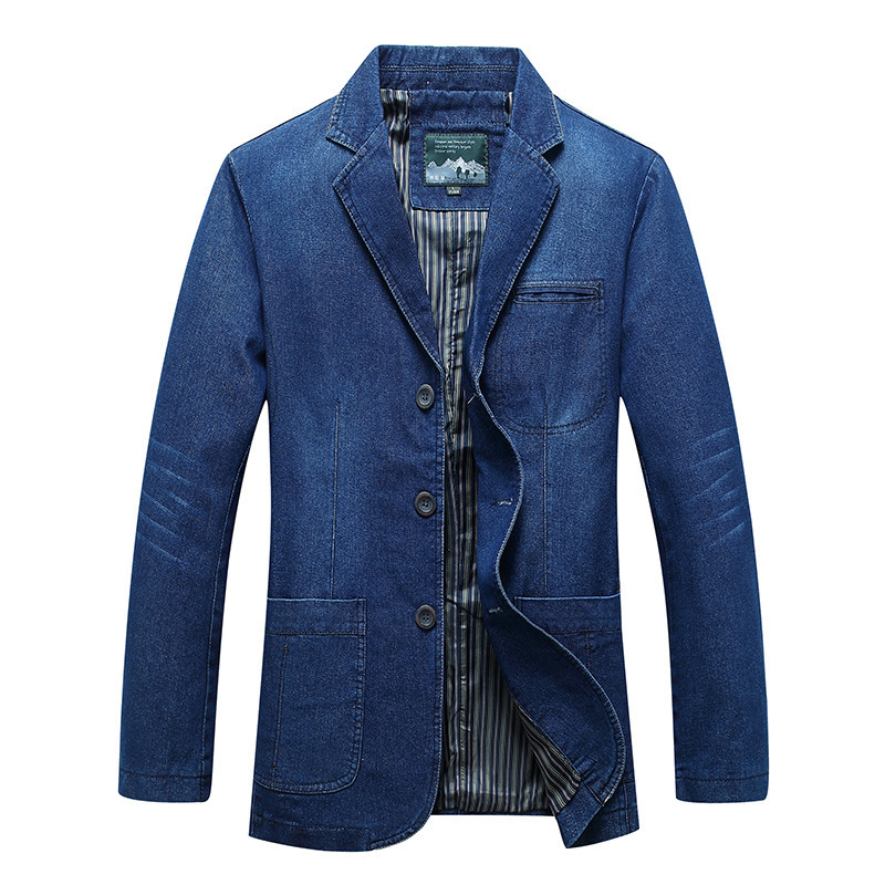 Men's New Denim Suit Men's Casual Loose Large Size Youth Jacket Denim Suit Jacket 2182