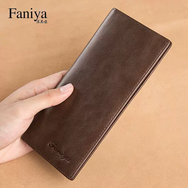 Men's Wallet New Fashionable Youth Simple Wallet Long Exposure Trendy Multi-Card Slot Wallet Folding Men's Card Bag