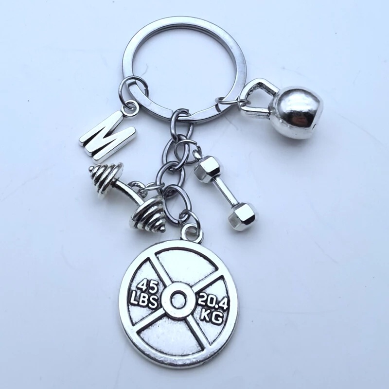 Barbell Dumbbell Kettlebell Sports Fitness Letter Creative Gym Gift Bodybuilding Sports Key Chain Barbell Dumbbell Kettlebell Sports Fitness Letter Creative Gym Gift Bodybuilding Sports Key Chain