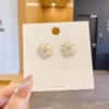 Earrings, simple and elegant design, flowered