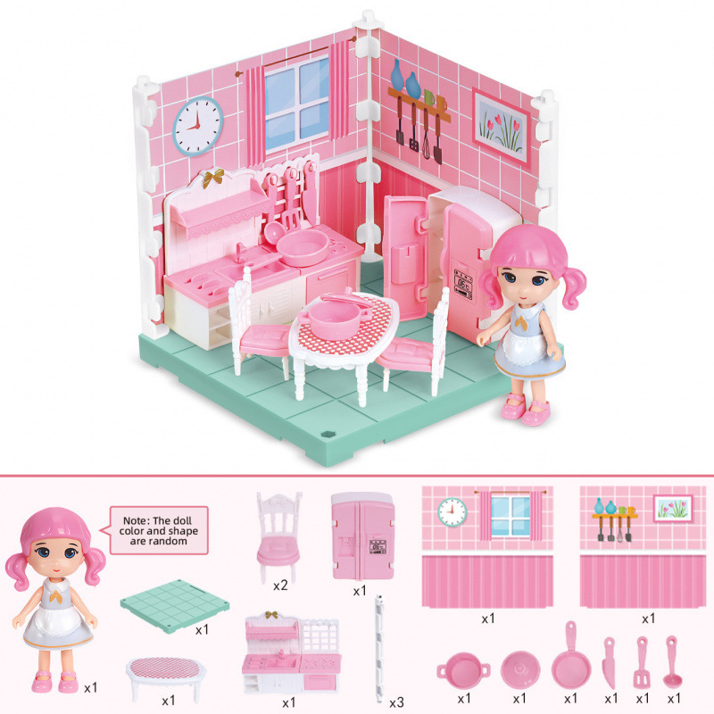 ミニシミュレーションキッチン書斎寝室バスルーム家具女の子子供ままごとおもちゃセット卸売ドールハウス|undefined