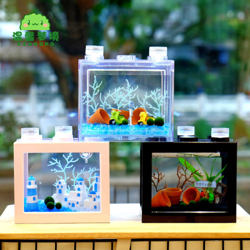 Wonderful House Seaweed Ball Micro Landscape Ecological Tank Fish Tank Desktop Mini Hydroponic Plant Small Potted Creative Gift