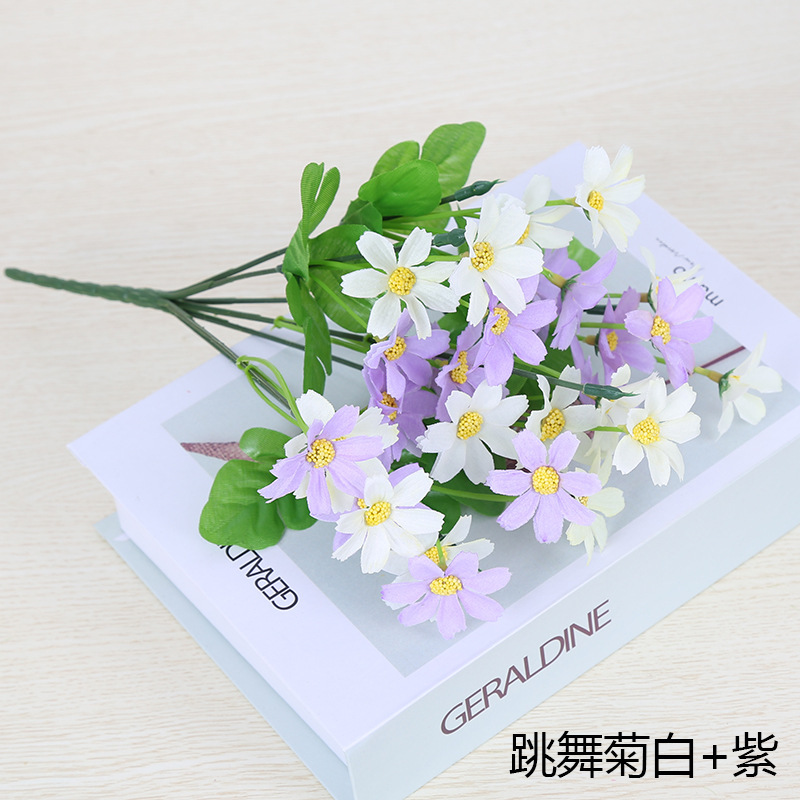 Crisantemo danzante: blanco+morado