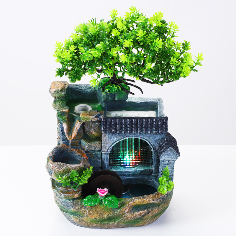 Small Rockery Fountain, Living Room, Office Desk, Water Feature Decoration, Crafts, Business Gifts, Waterfall-Style Ornament, Zen Style Small Rockery Fountain, Living Room, Office Desk, Water Feature Decoration, Crafts, Business Gifts, Waterfall-Style Ornament, Zen Style